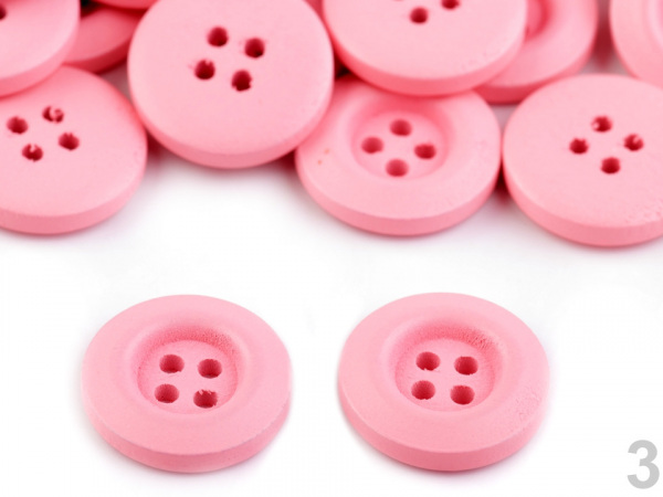 Dřevěný dekorační knoflík čtyřdírkový