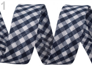 Šikmý proužek polyesterový šíře 20 mm károvaný