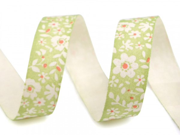 Bavlněná stuha šíře 16 mm květy