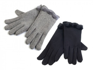 Dámské úpletové rukavice s kožešinou