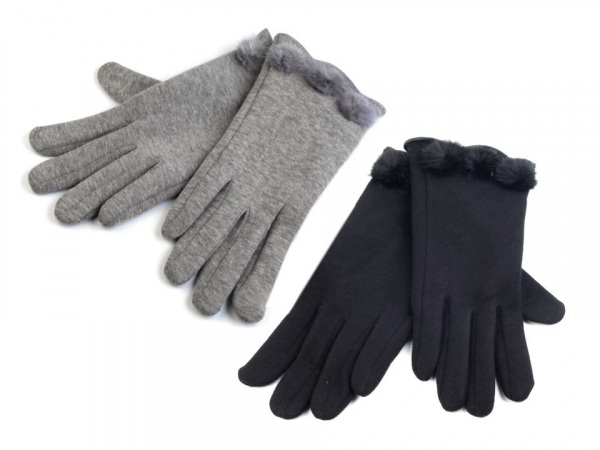 Dámské úpletové rukavice s kožešinou