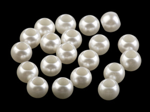 Plastové perly s velkým průvlekem 7x10 mm