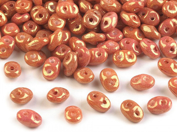 Dvoudírkový rokajl Matubo SuperDuo perleť 2,5x5 mm