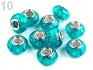 Plastové broušené korálky s velkým průvlekem 9x14 mm