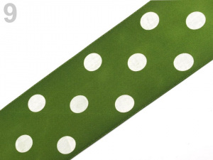 Saténová stuha s puntíky šíře 51 mm