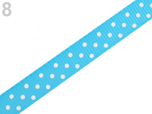 Rypsová stuha  s puntíky šíře 10 mm