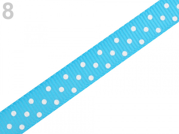 Rypsová stuha  s puntíky šíře 10 mm