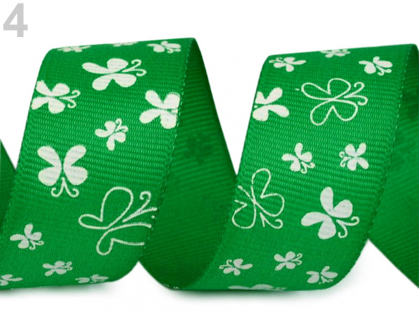 Rypsová stuha s motýly šíře 26 mm