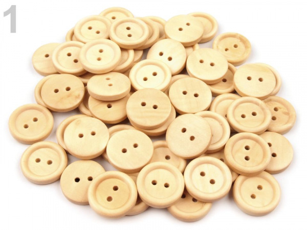 Dřevěný knoflík dvoudírkový velikost 32"