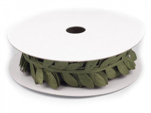 Saténový prýmek šíře 25 mm listy