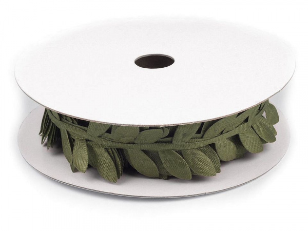 Saténový prýmek šíře 25 mm listy