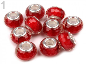 Plastové broušené korálky s velkým průvlekem 9x14 mm