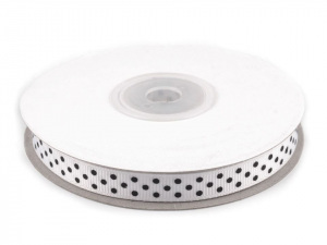 Rypsová stuha  s puntíky šíře 10 mm