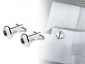 Manžetové knoflíky s lůžkem Ø14 mm polotovar