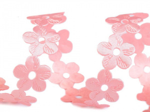 Saténový prýmek šíře 22 mm květy