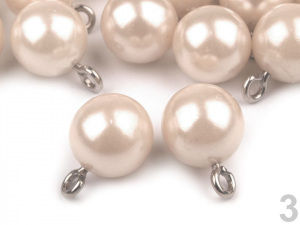 Plastové korálky / perly s očkem 10 mm