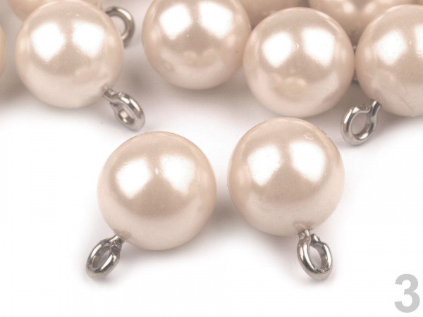 Plastové korálky / perly s očkem 10 mm