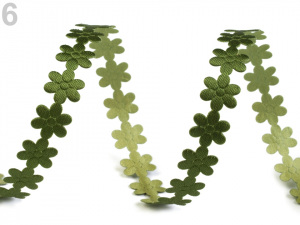 Saténový prýmek šíře 12 mm květy