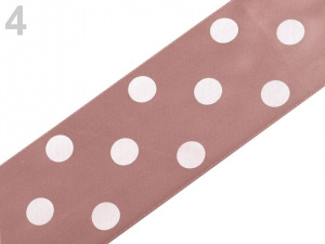 Saténová stuha s puntíky šíře 51 mm