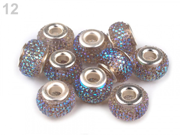 Plastové korálky s velkým průvlekem 9x14 mm