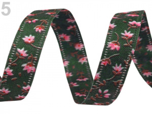 Oboustranná stuha květy šíře 10 mm