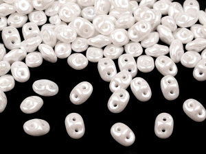 Dvoudírkový rokajl Matubo SuperDuo perleť 2,5x5 mm