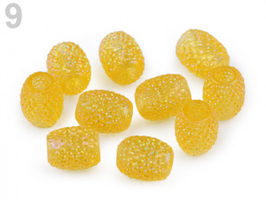 Plastové korálky s velkým průvlekem 13x15 mm