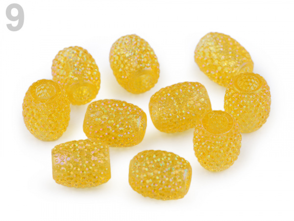 Plastové korálky s velkým průvlekem 13x15 mm