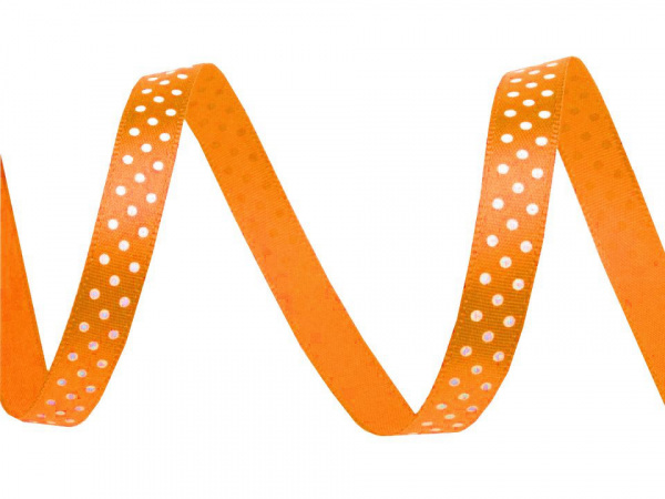 Saténová stuha s puntíky šíře 10 mm