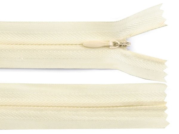 Spirálový zip skrytý šíře 3 mm délka 40 cm