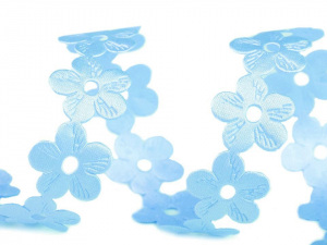 Saténový prýmek šíře 22 mm květy