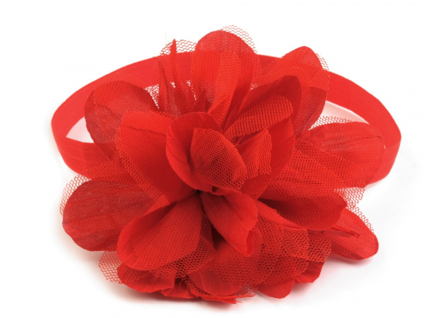 Pružná čelenka do vlasů s květem