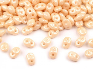 Dvoudírkový rokajl Matubo SuperDuo perleť 2,5x5 mm