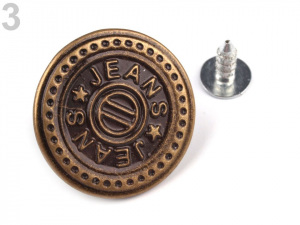 Riflový knoflík Jeans velikost 32"