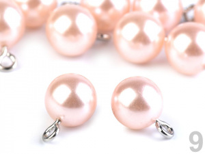 Plastové korálky / perly s očkem 10 mm