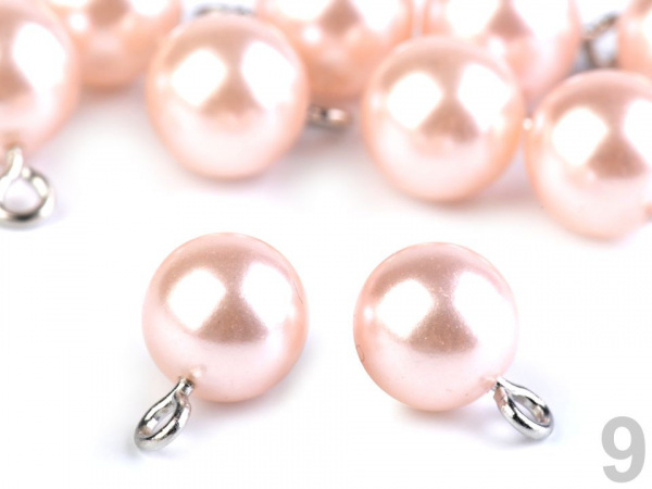 Plastové korálky / perly s očkem 10 mm