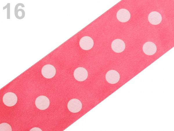 Saténová stuha s puntíky šíře 51 mm