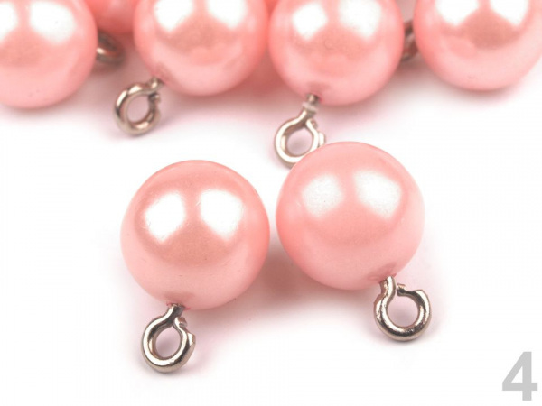 Plastové korálky / perly s očkem 10 mm