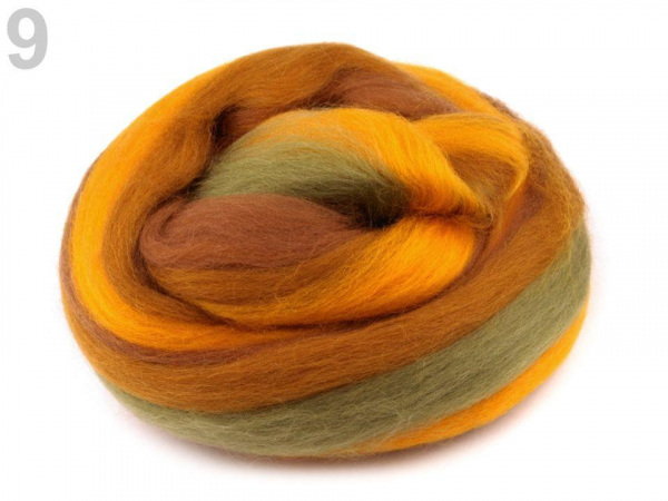 Melírované ovčí rouno 20 g česané