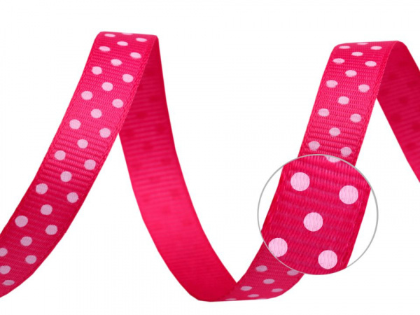 Rypsová stuha  s puntíky šíře 10 mm