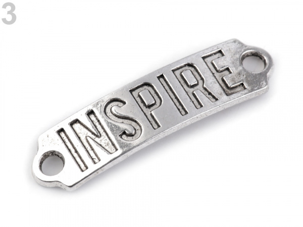 Kovová ozdoba s textem 10x40 mm