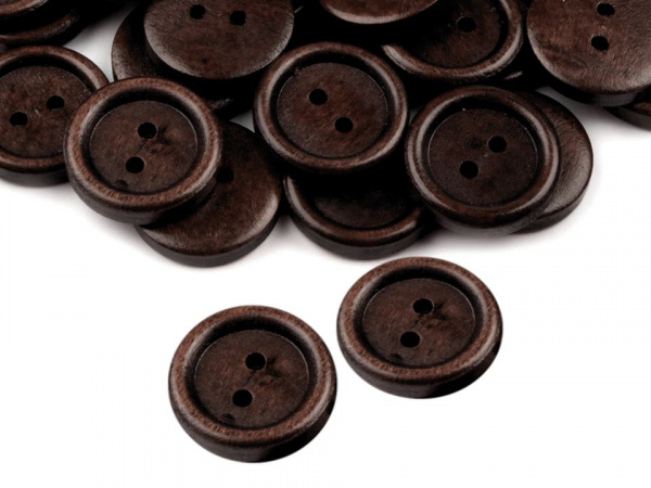 Dřevěný knoflík dvoudírkový velikost 32"