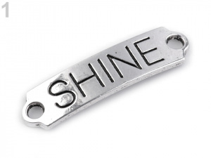 Kovová ozdoba s textem 10x40 mm