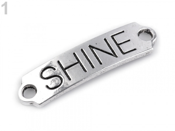 Kovová ozdoba s textem 10x40 mm