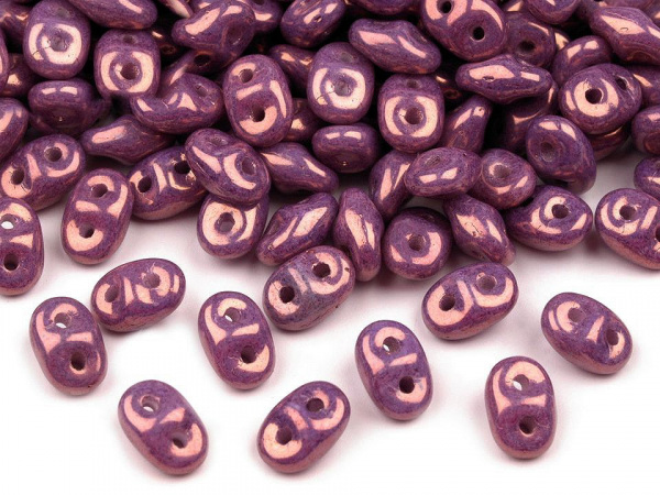 Dvoudírkový rokajl Matubo SuperDuo perleť 2,5x5 mm