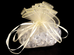 Dárkový pytlík měšec Ø30; 32 cm organza s lurexem