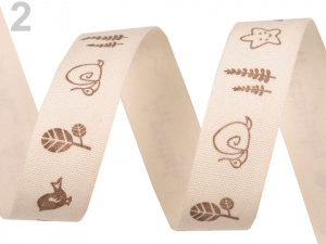 Vánoční bavlněná stuha sobi, hvězdy šíře 16 mm