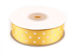 Saténová stuha s puntíky šíře 25 mm
