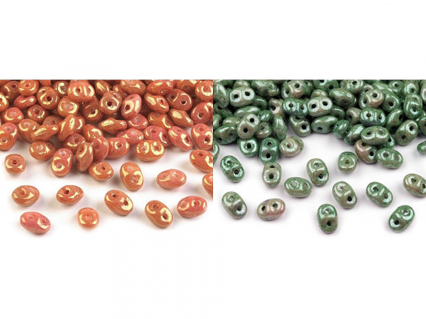 Dvoudírkový rokajl Matubo SuperDuo perleť 2,5x5 mm