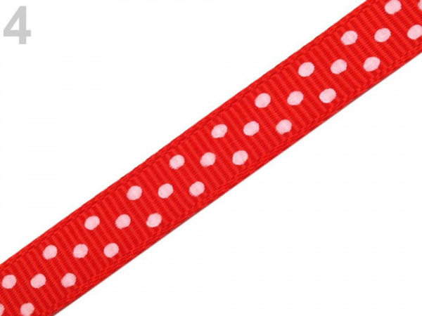 Rypsová stuha  s puntíky šíře 10 mm